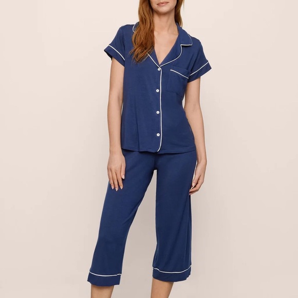 Eberjey Scarlet Pajama Set with Ivory Accents - Picture 6 of 7